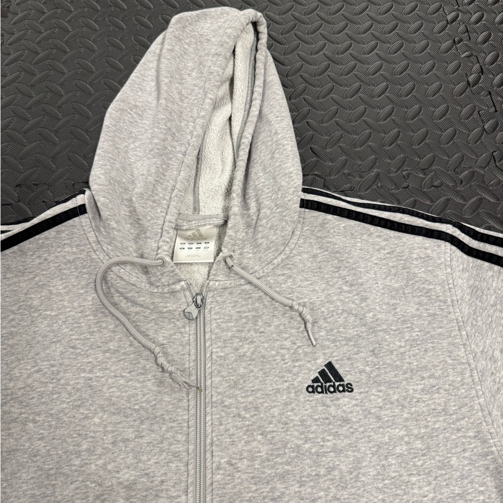 Adidas Gray Hoodie with Black Stripes - Picture 2 of 4